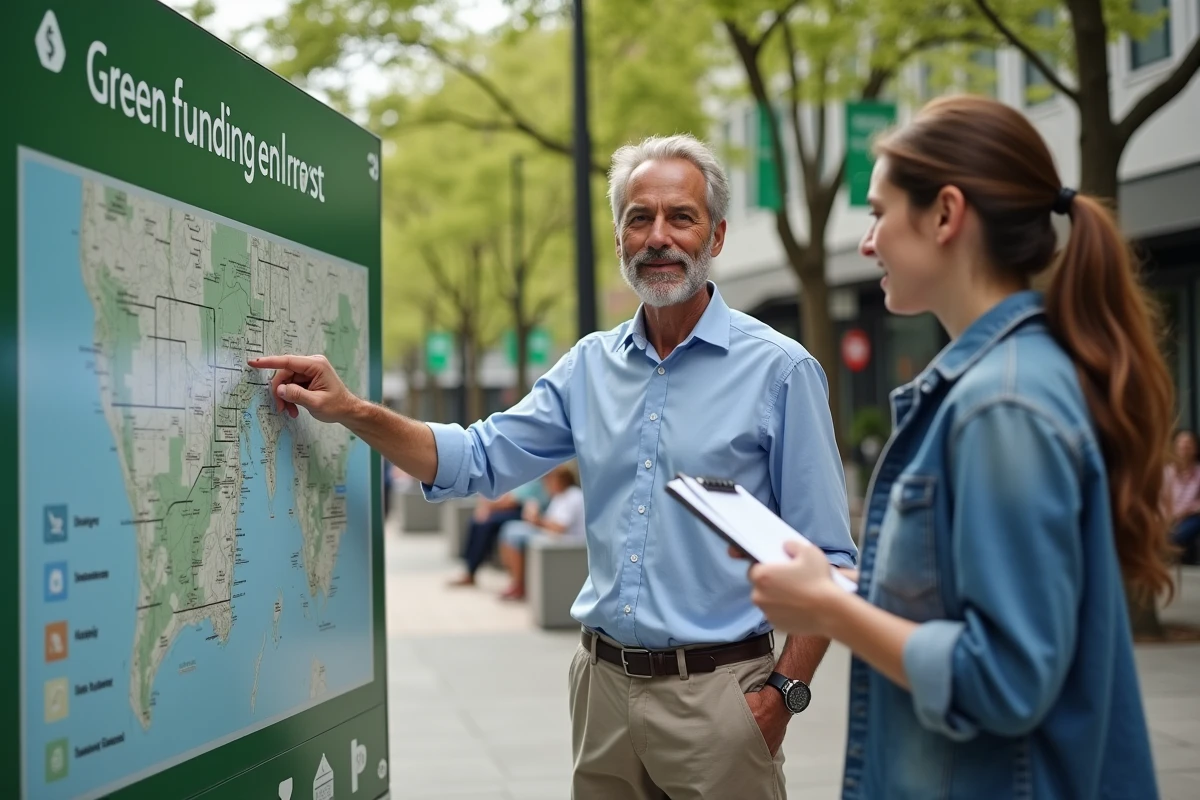 Homme pointant une carte urbaine lors d