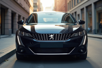 Peugeot 508 PSE stationnée en ville en plein jour