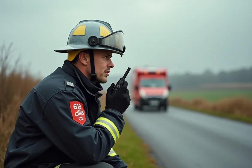 Pompiers SDIS 02 en intervention en campagne